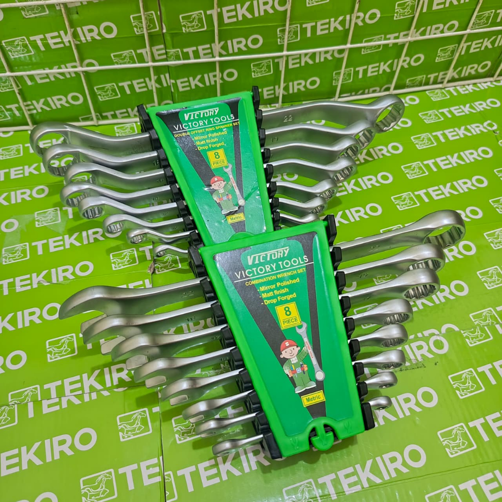 Victory Kunci Ring Pas Kombinasi Dan Kunci Ring Set 8 Pcs 6-22mm Komplit Ready Kunci Pas Tekiro