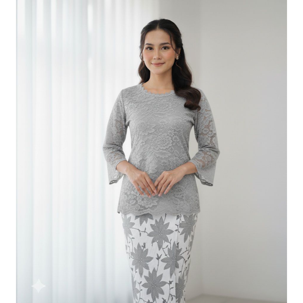 Atasan BLUS Brokat || SIZE XL, XXL, L4 || Kebaya Brokat Modern Simple || Kebaya Wisuda / Bridesmaid