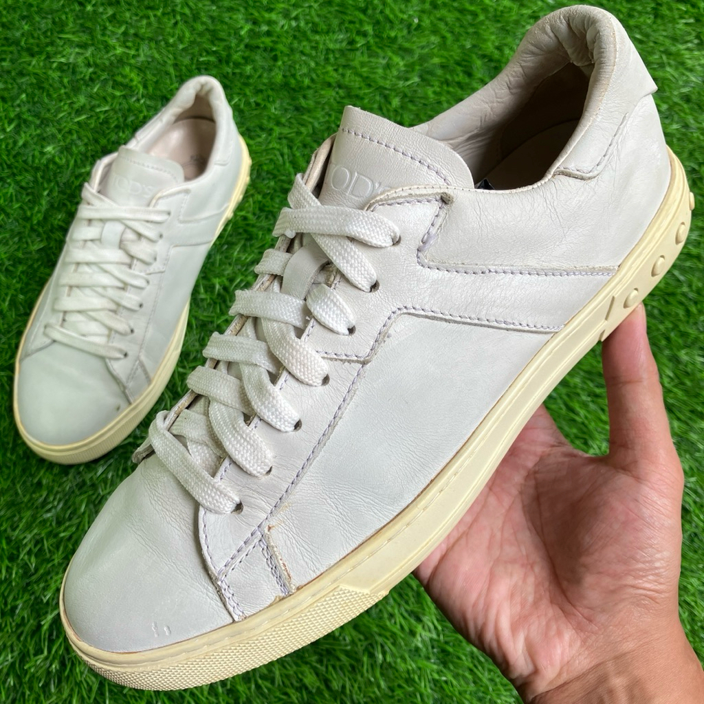 TODS Original Leather White sneakers shoes size 41
