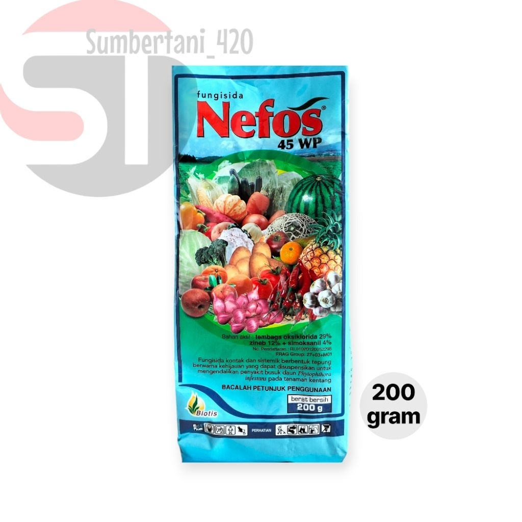 Fungisida Nefos 45WP 200gr - Kontak, Sistemik, Protektif & Kuratif