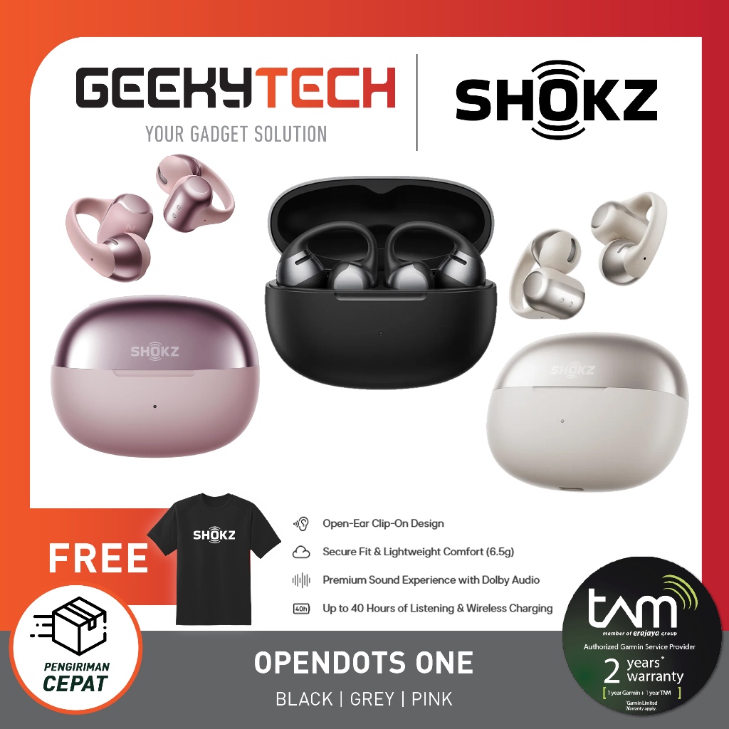 Shokz Opendots One - TWS Open Ear - Original & Garansi Resmi