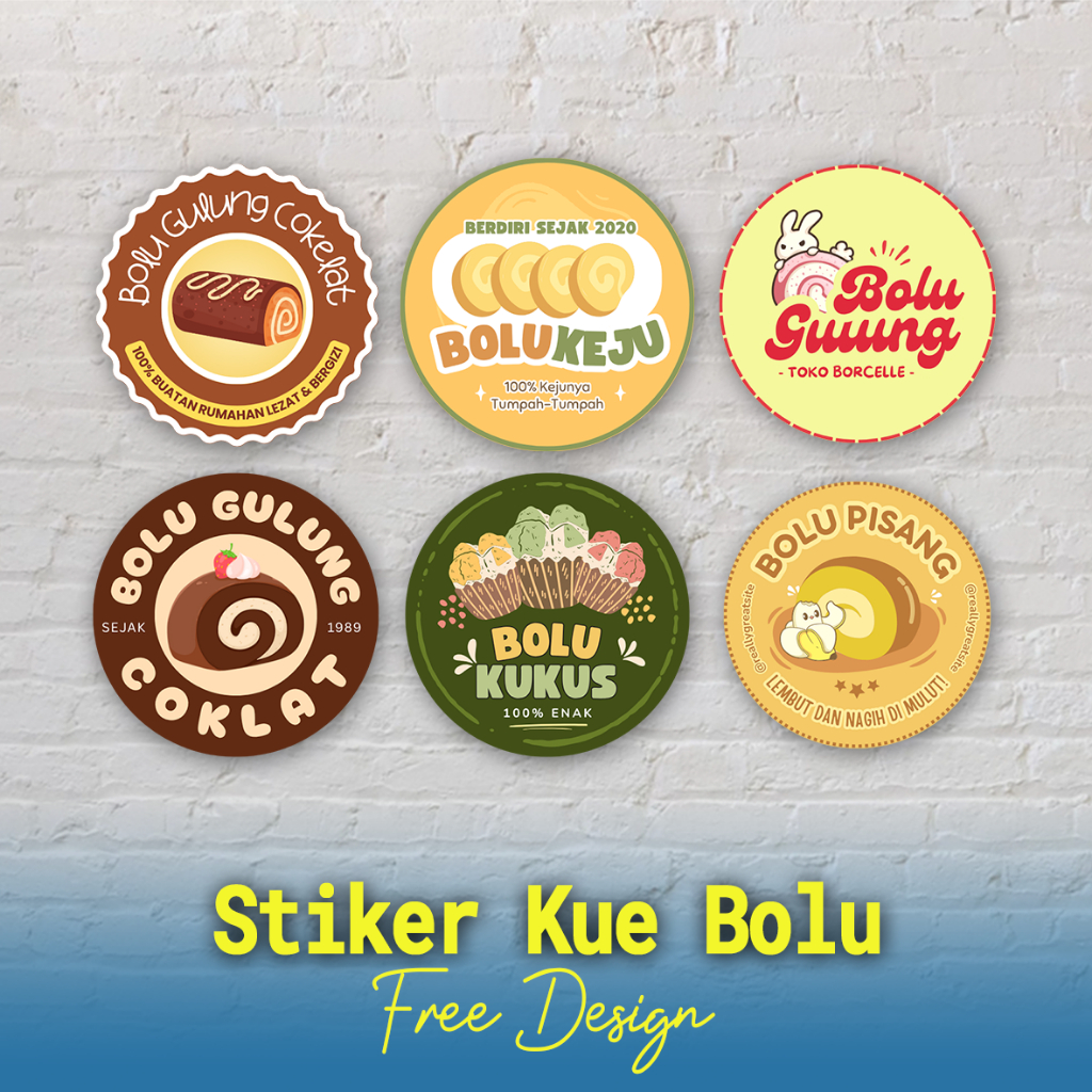 Stiker Bolu/Kue, Stiker Kromo Bolu/Kue, Stiker Label Makanan Ukuran 5x5cm DAPAT BANYAK, Stiker Kromo
