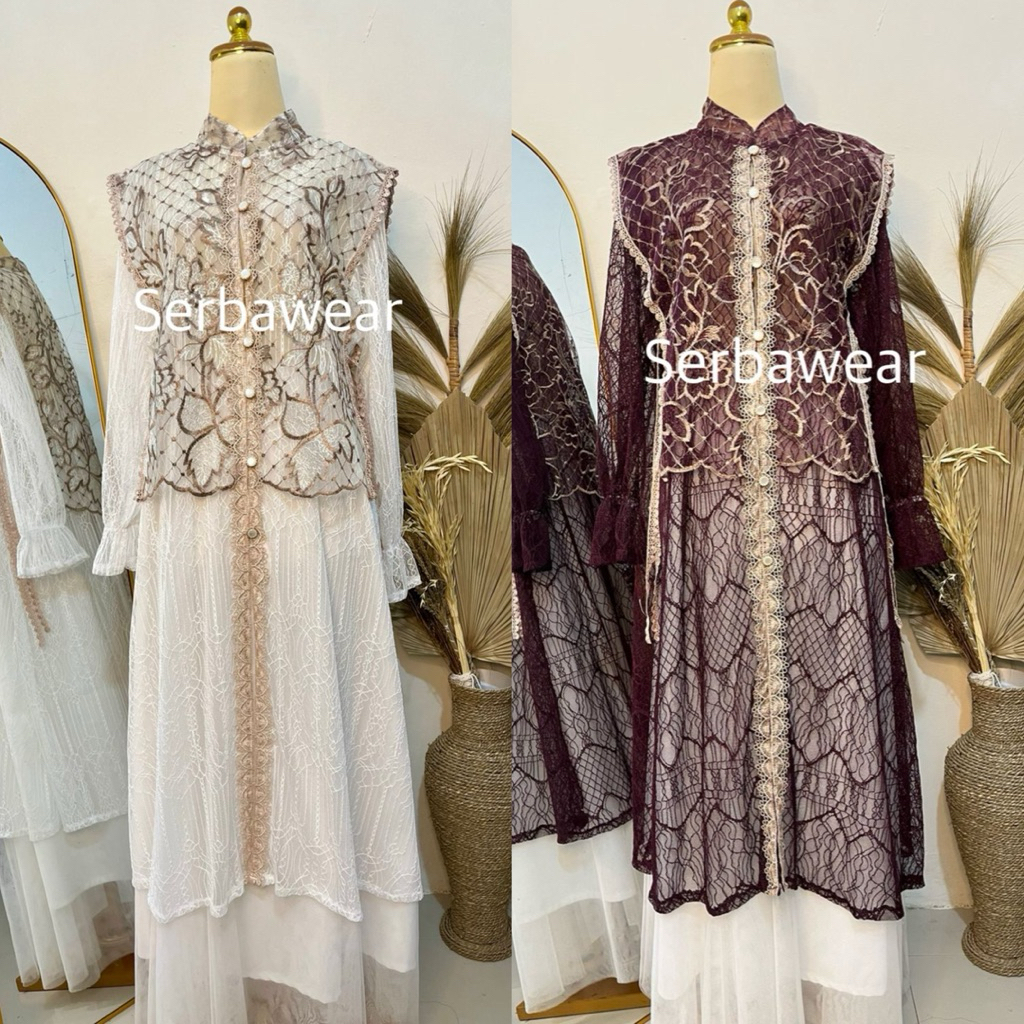 Alice Outer Tunik Rompi Tille Garden Mix Chantily By serbawear | Atasan Wanita | Outer Tunik | Outer