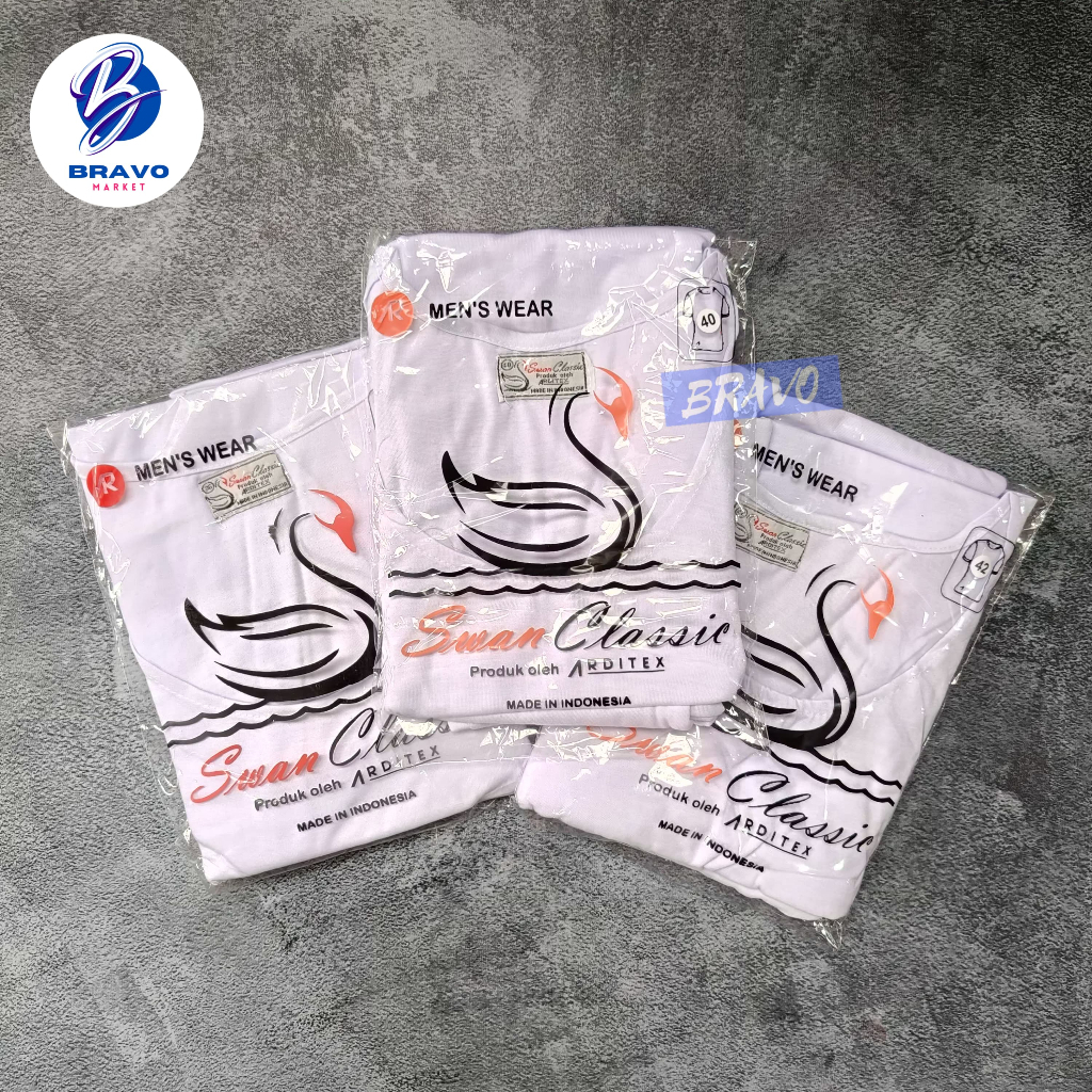 BAJU KAOS HAJI DAN UMROH  BAJU OBLONG PRIA SWAN BAHAN KATUN WARNA PUTIH