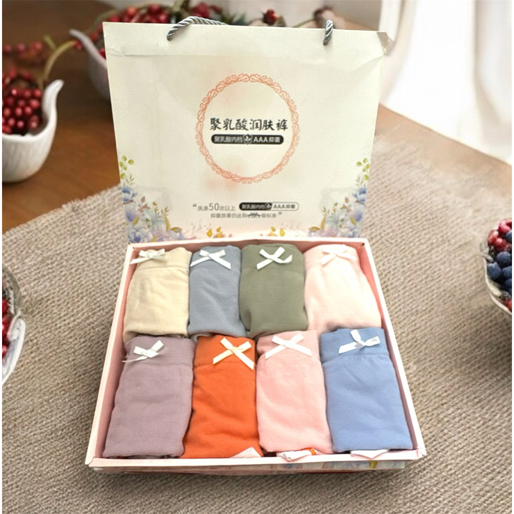 Celana dalam Wanita 8 In 1 Lazy Girl Pants Premium Antibakteri CD Cewek Dekorasi Pita Renda