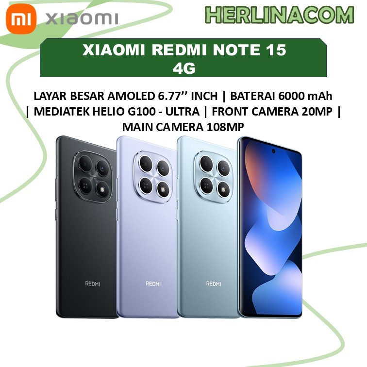 Xiaomi Redmi Note 15 4G | 6000 mAh | Garansi Resmi