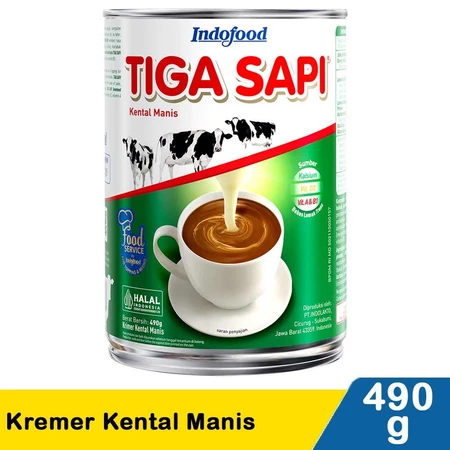 Kremer Kental Manis Cap Tiga Sapi Kemasan 490Gr Dengan Tinggi Kalium Dan Vitamin