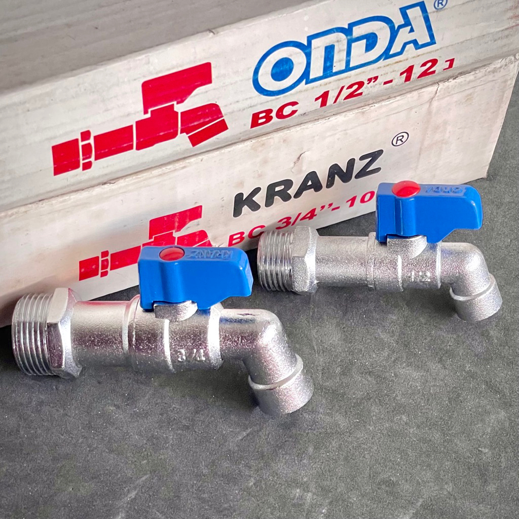 Onda Kran Tembok BC 1/2" 3/4" / Kran Tembok Onda biru / Kran Air Onda / kran biru onda / kran cebol 