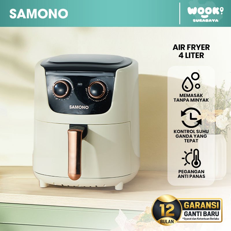 SAMONO Air Fryer Kapasitas 4 Liter 650 Low Watt Mesin Penggorengan Tanpa Minyak Touch Screen Magic F