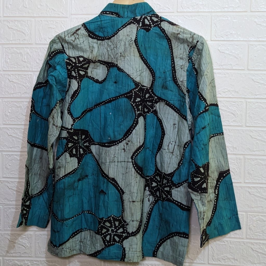 Blouse Batik Tulis Wanita Keren Warna Biru Laut Merah Mix Abu