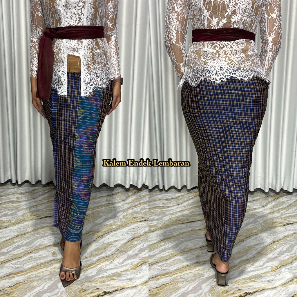 Kamen endek Lembaran tumpal catur/kotak