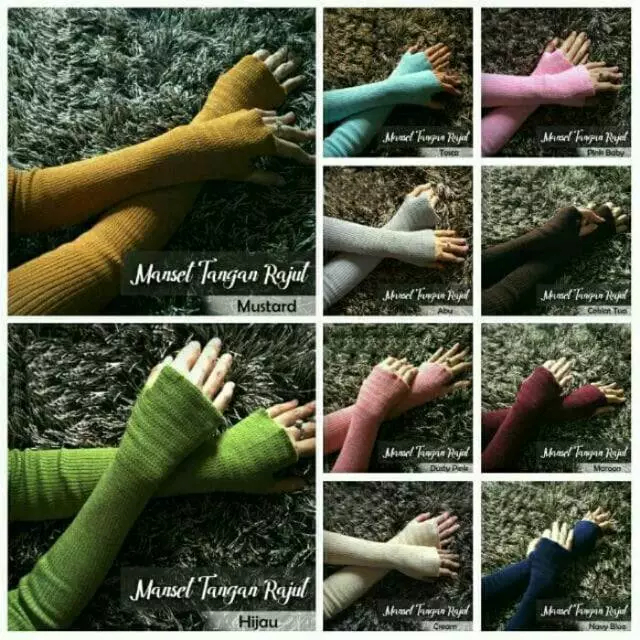 Manset tangan rajut panjang manset hijab tidak panas adem