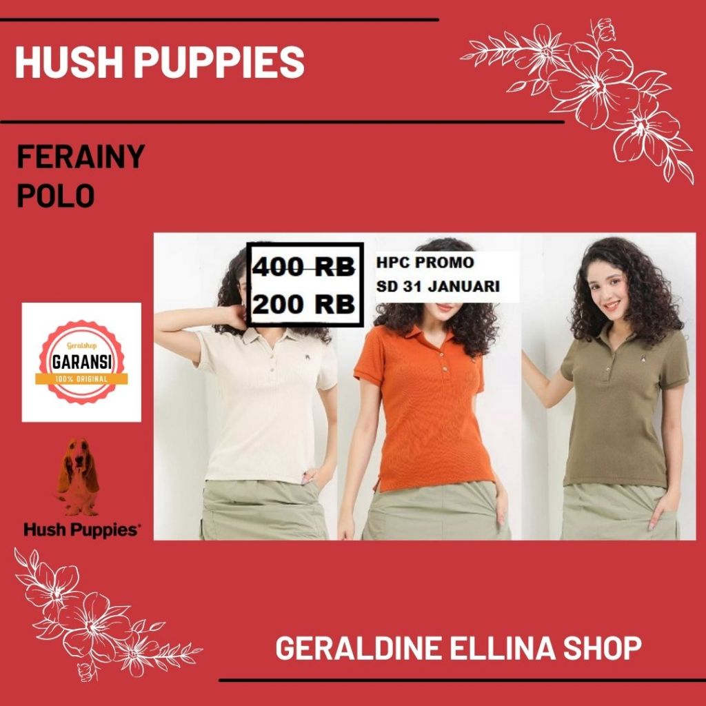 Kaos kerah wanita Hush Puppies original store seri ARDITH 5