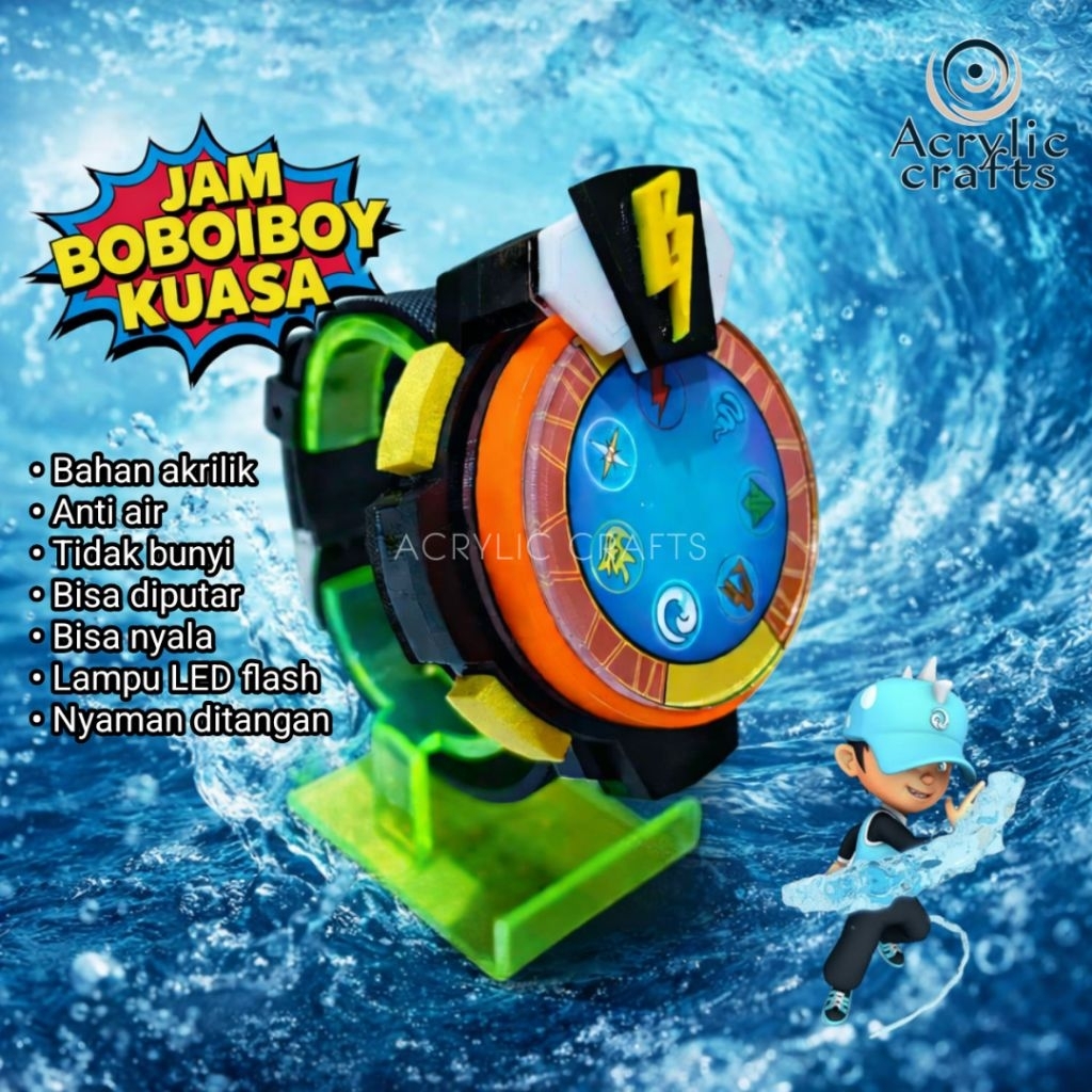 Jam Mainan Karakter Boboiboy Anak Laki Laki Bisa Nyala Tidak Bunyi