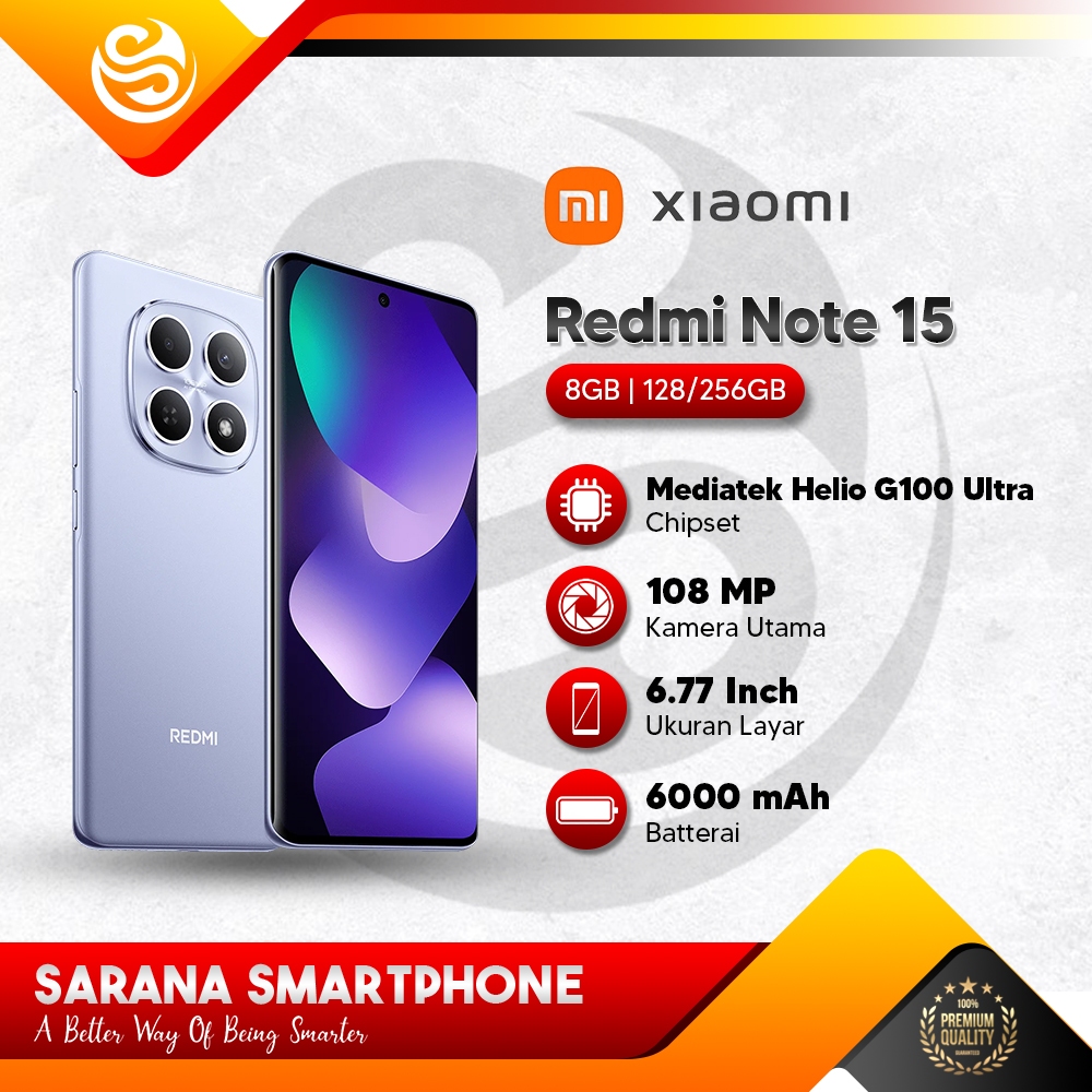 Xiaomi Redmi Note 15 4G Resmi Indonesia AMOLED 120Hz 108MP NFC 6000mAh