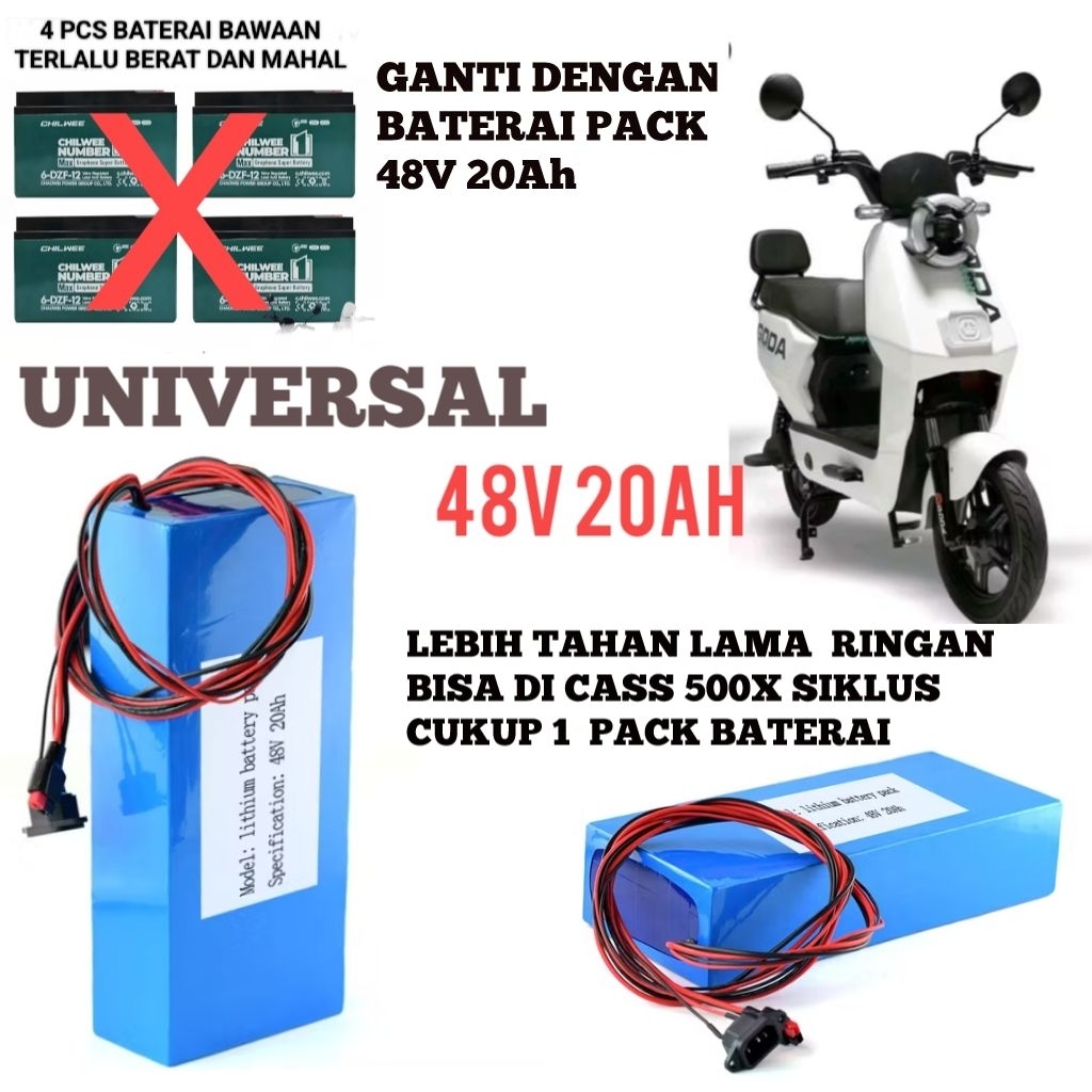 Baterai sepeda listrik 48v 20ah Universal baterai pack 48volt lithium-ion