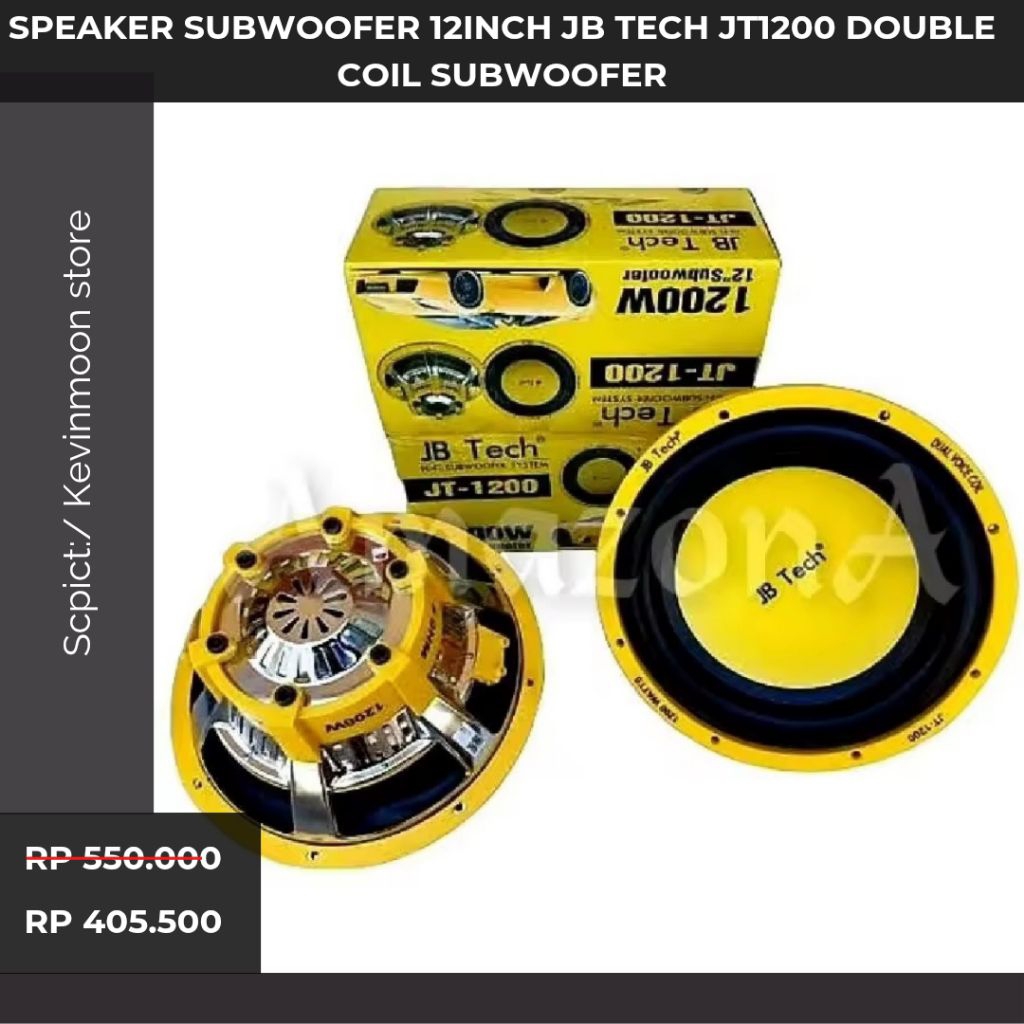 Promo SPEAKER SUBWOOFER 12INCH JB TECH JT1200 DOUBLE COIL SUBWOOFER