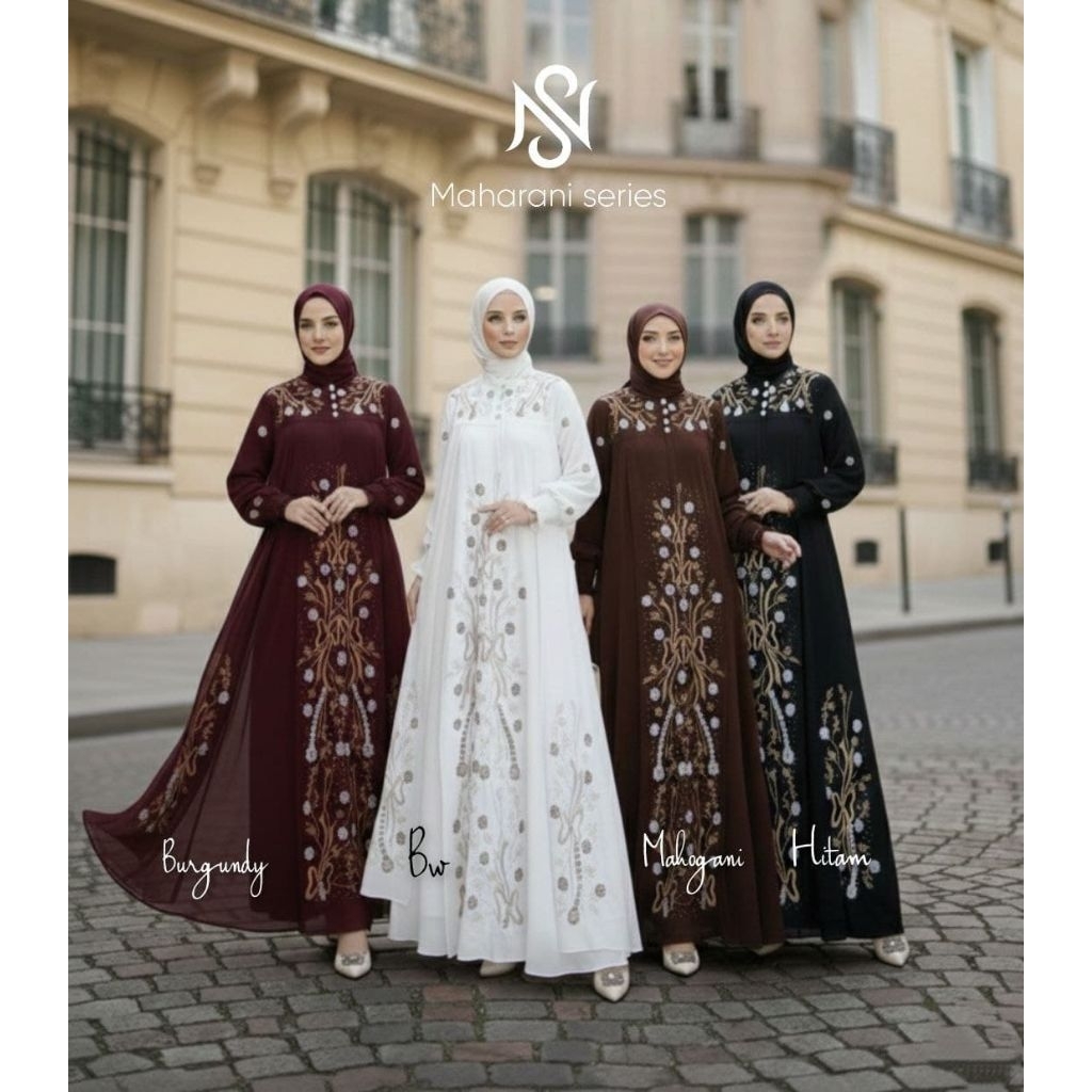 MAHARANI SERIES SET HIJAB / COD / Gamis bordir set jilbab
