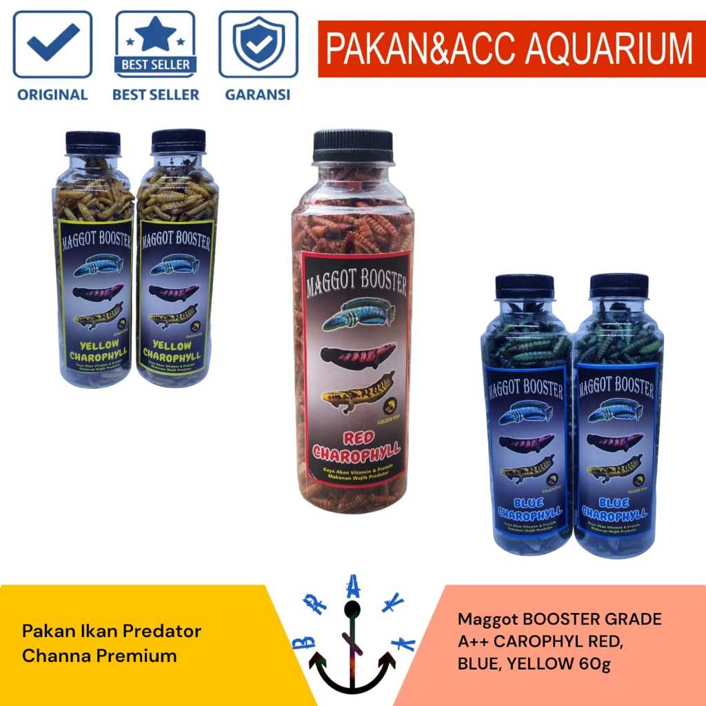 Pakan Ikan Predator Maggot Kering Grade S++ Premium Super Booster