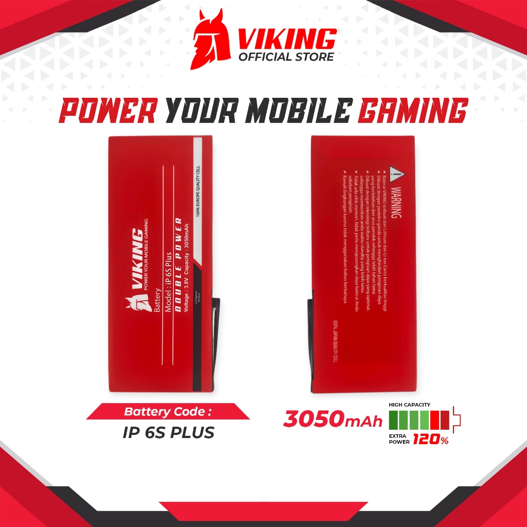 VIKING Baterai Double Power for Iphone 6S PLUS / 6S+ Batre Batrai Battery Dual Power HP Ip High Capa