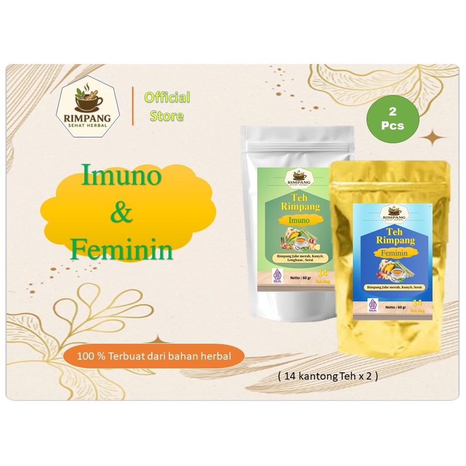 Bundling Rimpang Sehat | Teh Celup Rimpang IMUNO JSR & Rimpang Sehat | Teh celup Rimpang FEMININ JSR