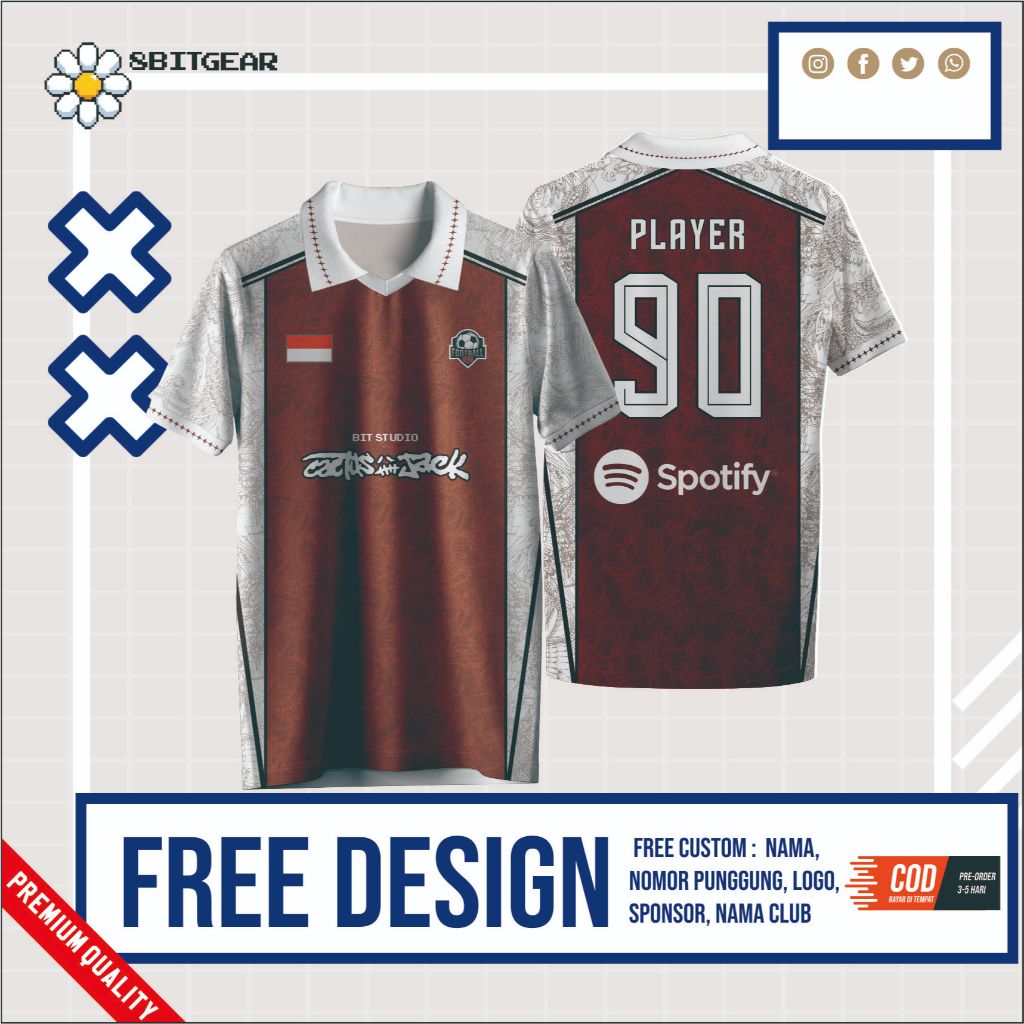 Jersey Futsal Full Printing Bebas Custom Design (BISA SATUAN)