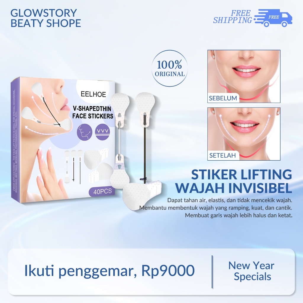 EELHOE Stiker Wajah Instan Invisible 40pcs Mata Double Pengangkat Dagu V Shape Tapes Alat Pengencang