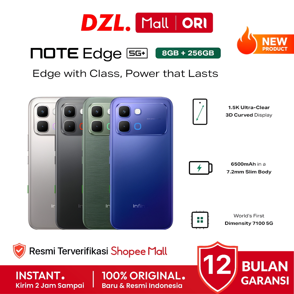 DZL - HP INFINIX Note Edge 5G+ 8/256 GB 6500mAh Original Garansi Resmi Official Store Handphone Ori