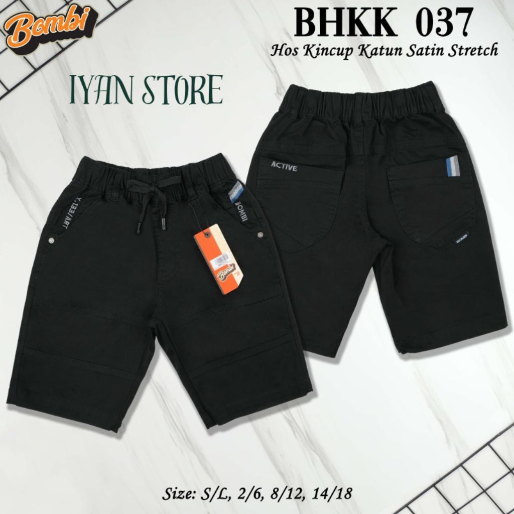 CELANA ANAK LAKI-LAKI BOMBI PENDEK KHUSUS WARNA HITAM