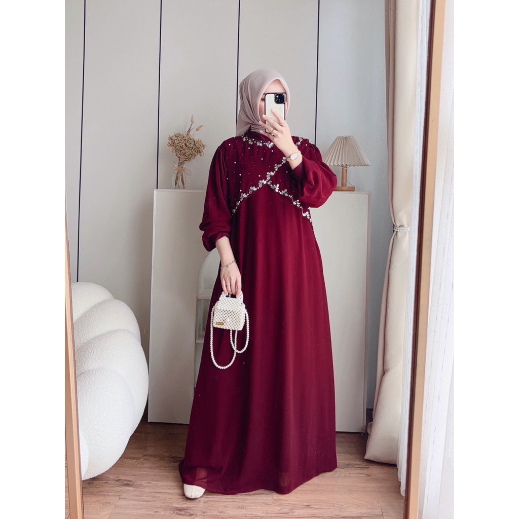 CANDY LADY Armena Beads Luxury Maxi / Gamis Wanita Terbaru / Gamis Lebaran 2025