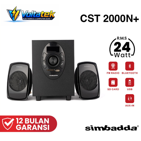 Speaker SIMBADDA CST 2000N+ Bluetooth USB SD Card Radio AUX Audio Jack 2.5mm 2.1 Multimedia Desktop 
