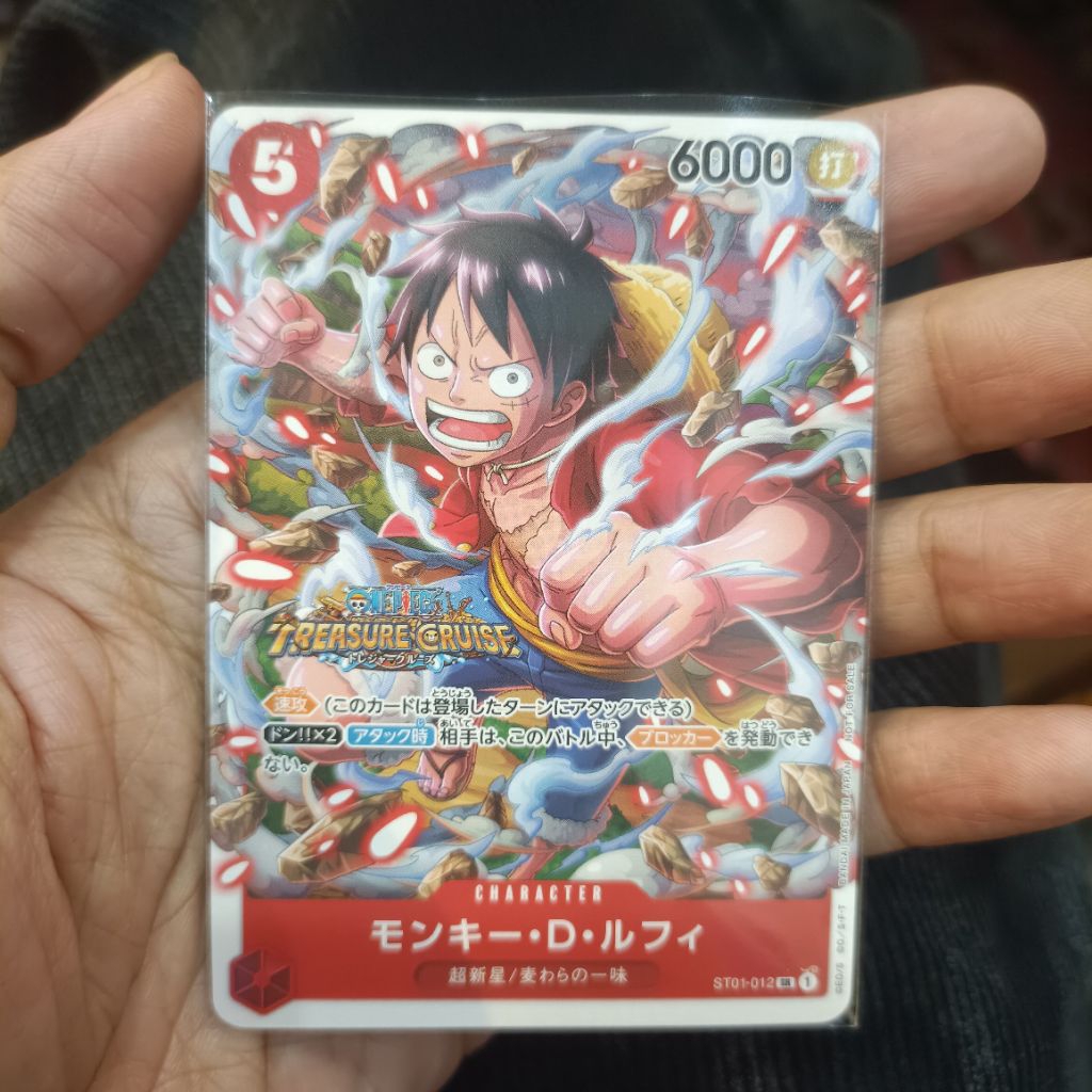 One Piece TCG Promo Treasure Cruise Japan ST01-012 SR Monkey D Luffy Kartu Single Card Games