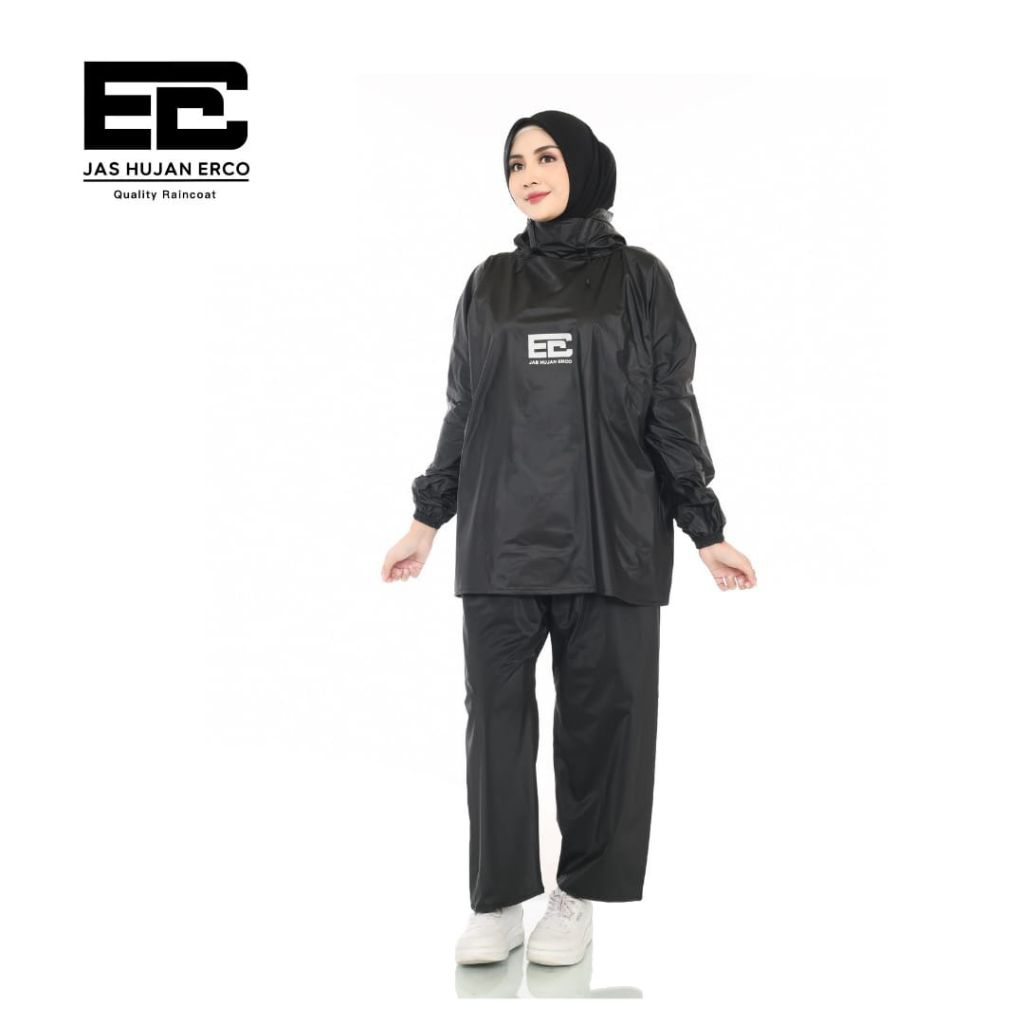 JAS HUJAN HOODIE WANITA PRIA TERBARU JAS HUJAN SETELAN HOODIE DEWASA ERCO