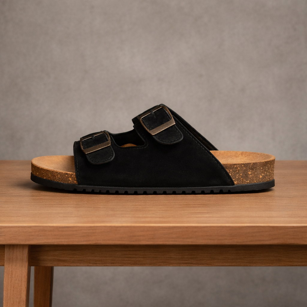 Sandal Pria - Jackson Suede Series Zoe Berlin - Sendal Cork Birken Puyuh Slide Cowok Birken