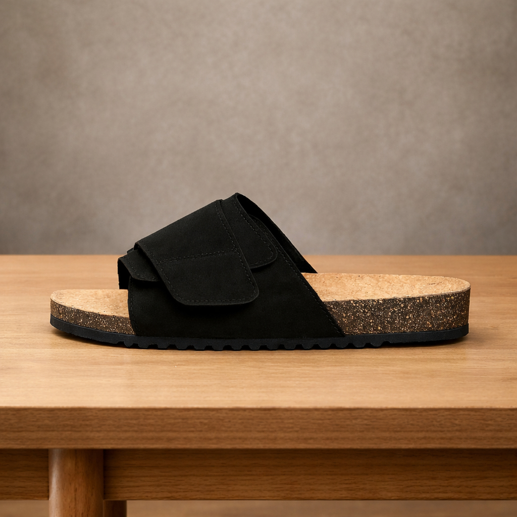 BESTPROMO SANDAL PRIA - BRUSSEL SUEDE SERIES ZOE BERLIN - SENDAL COWOK CORK VINTAGE SLIDE SUEDE