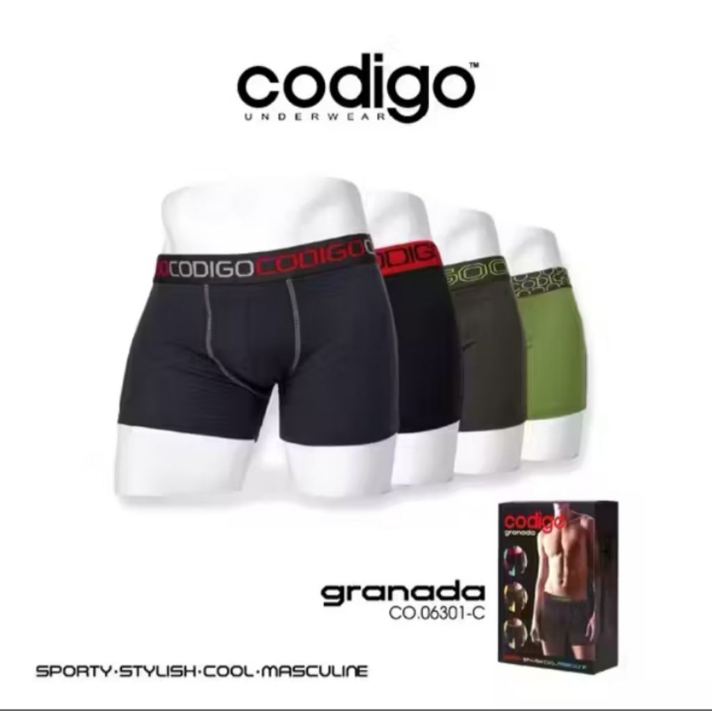 (NN){14}CELANA DALAM PRIA CODIGO BOXER GRANADA ISI 3 (M,L,XL)