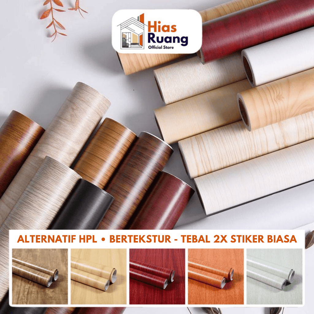 [Premium Quality] Wallpaper Furniture Lignin High Quality 2x Ketebalan Stiker biasa Pelapis Lemari P