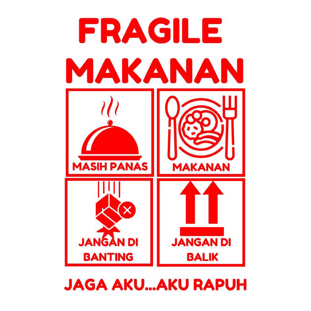 Sticker Fragile / Sticker Olshop / Sticker makanan / Sticker Pecah Belah