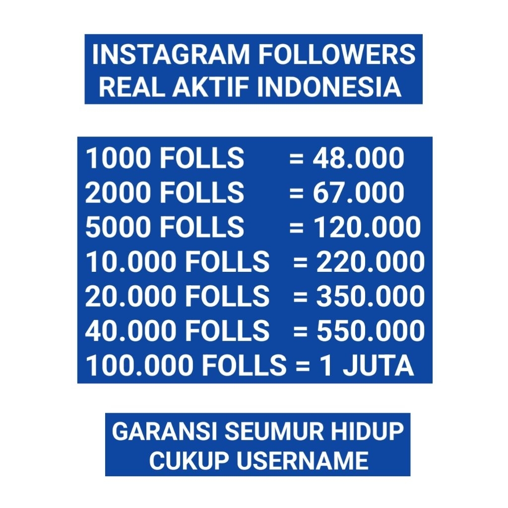 FOLLOWERS IG REAL AKTIF INDONESIA FOLLOWERS INDO
