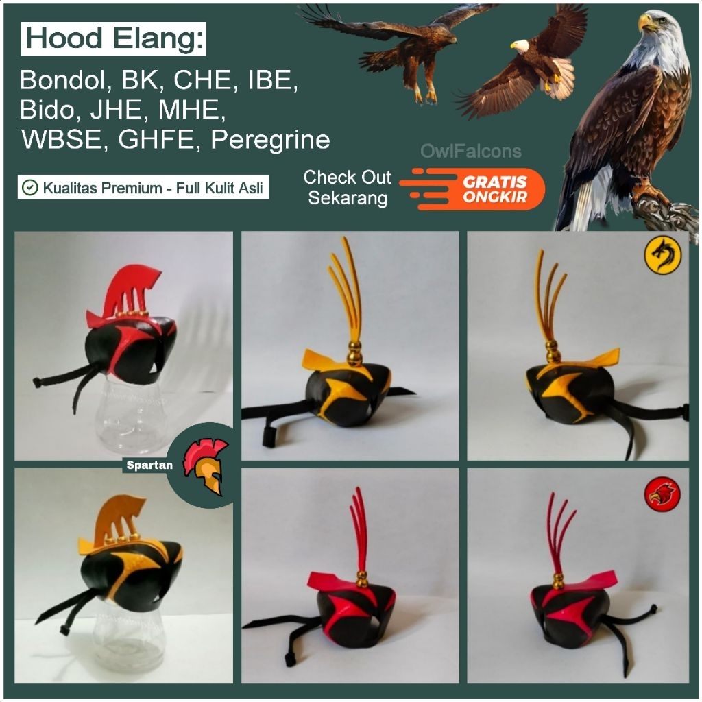 Promo.. Hood/Penutup Kepala untuk Elang (Bondol, BK, CHE, IBE, Bido, JHE, MHE, WBSE, GHFE, Peregrine