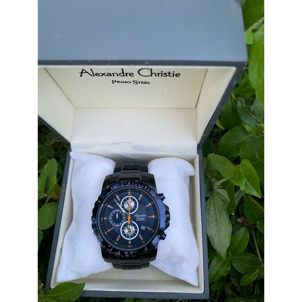 Jam Tangan Pria Alexandre Christie AC 6141 MC Original Chronograph Biru Dongker