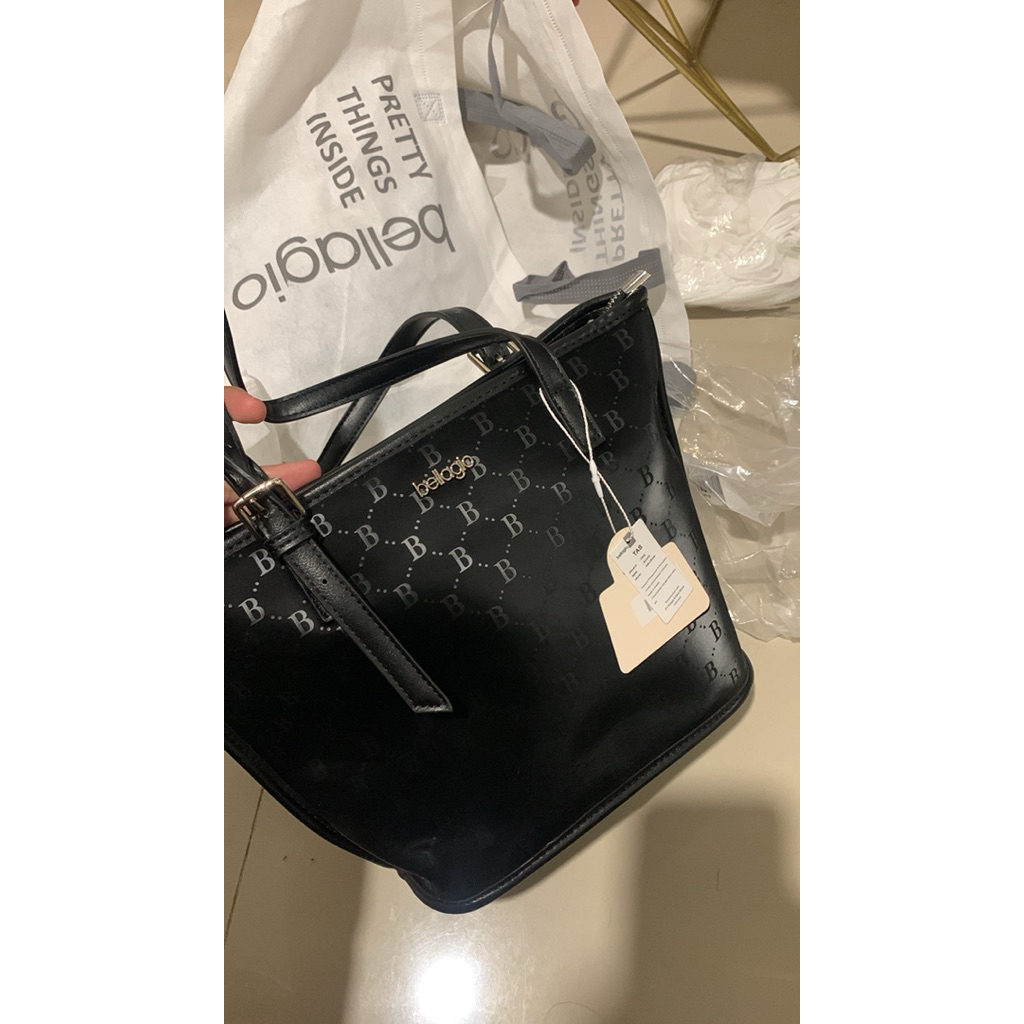 tas bellagio hitam lengkap