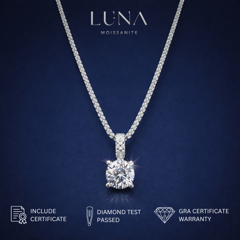 LUNA MOISSANITE MX-0795B / KALUNG WANITA / KALUNG SILVER / MOISSANITE ASLI