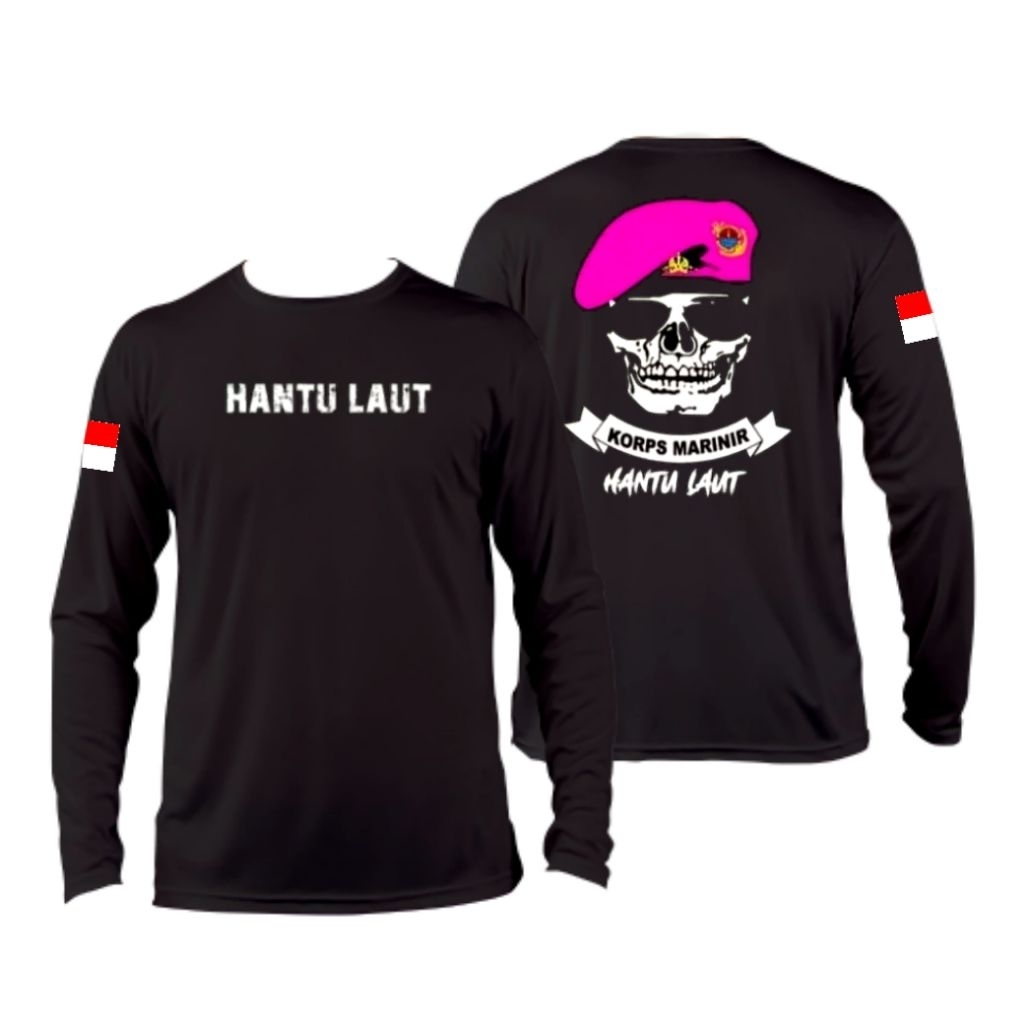 KAOS PANJANG LONGSLEEVE HANTU LAUT KORPS MARINIR BARET UNGU