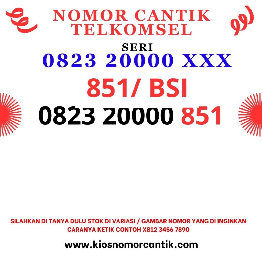 Kartu perdana telkomsel murah 851 BSI nomor cantik simpati seri kwarted kwartet kuartet 0000 rapih n