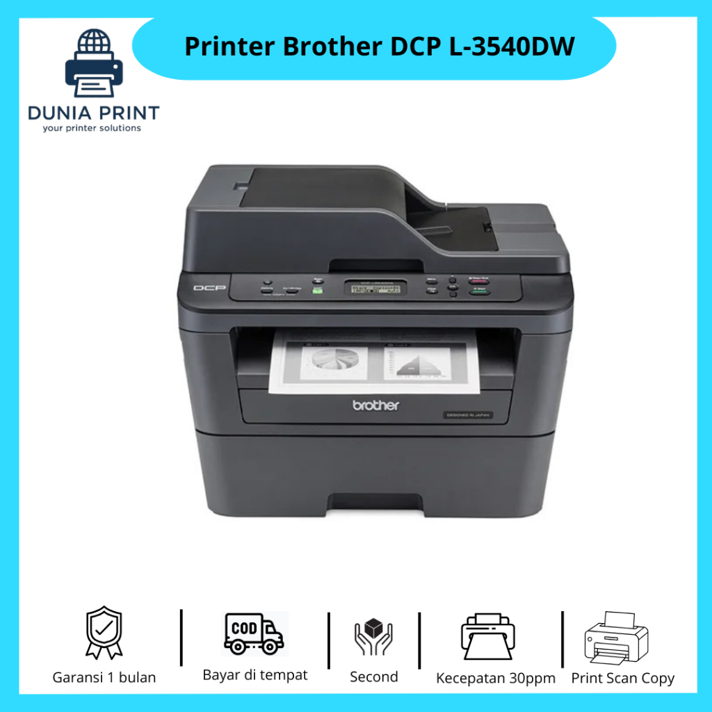 Printer Brother DCP L-2540DW Mesin potocopy mini brother bekas