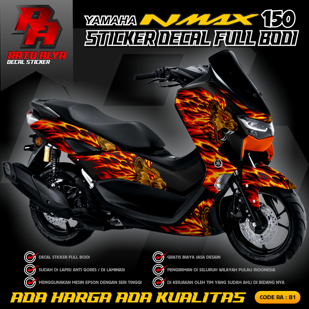DECAL NMAX NEW OLD CUSTOM FREE DESIGN/TERLARIS