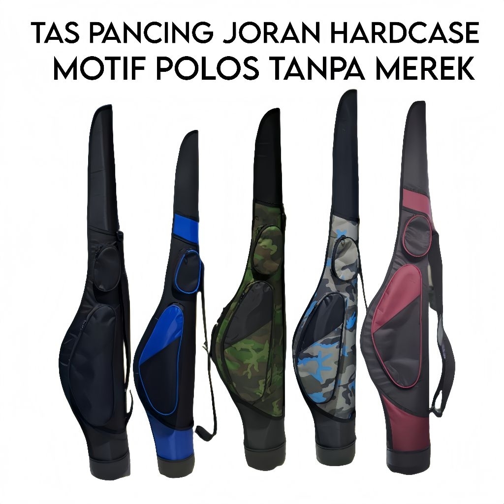 Tas Pancing Joran Hardcase Fiber Tebal Polos 60–150cm Double Kantong Mangkuk Bawah Motif Polos Dan L