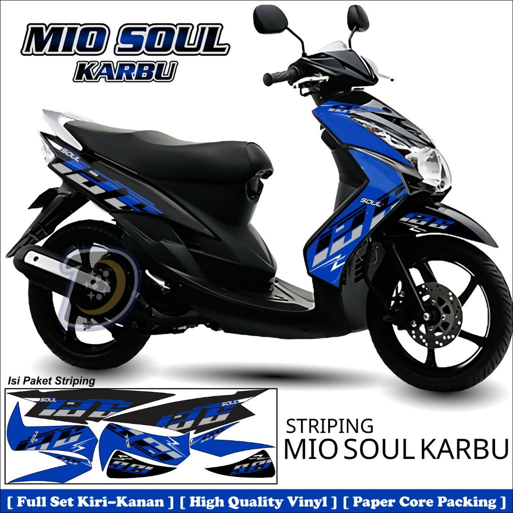 Striping Mio Soul Karbu Stiker Variasi Motor Mio Soul Karbu Striping Yamaha Mio Soul Karbu Viet