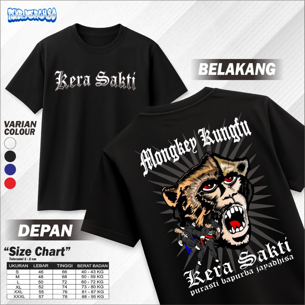 Kaos IKSPI Kera Sakti - Pakem Lawasan Mongkey Kungfu - Tshirt Distro Cotton Combad 30s Tebal Free St